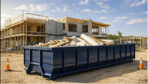 Commercial roll-off dumpster at construction site in Marion County FL