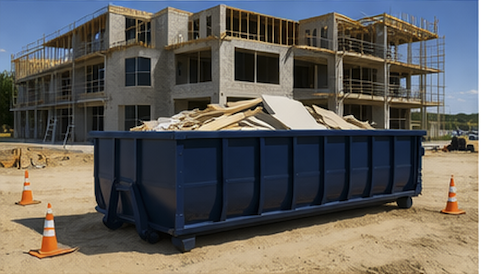 Construction dumpster rental at building site in Ocala FL